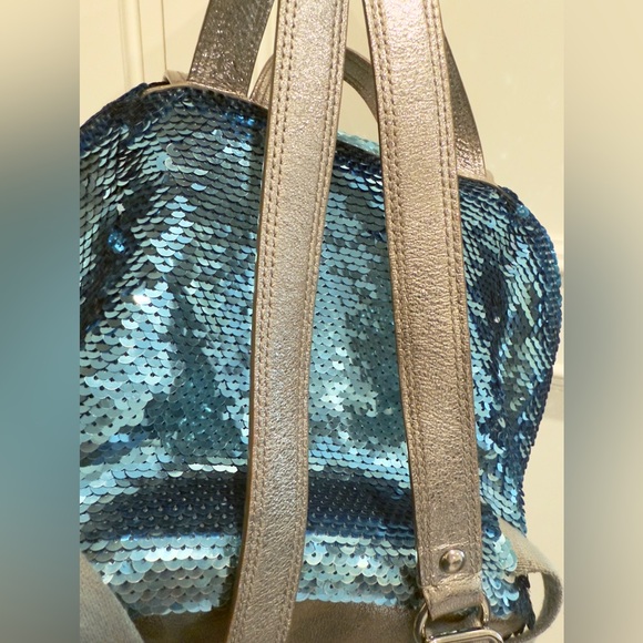 🩵✨ Coach Poppy Spotlight Turquoise Sequin Sparkly Limited Edition Backpack - Picture 5 of 17